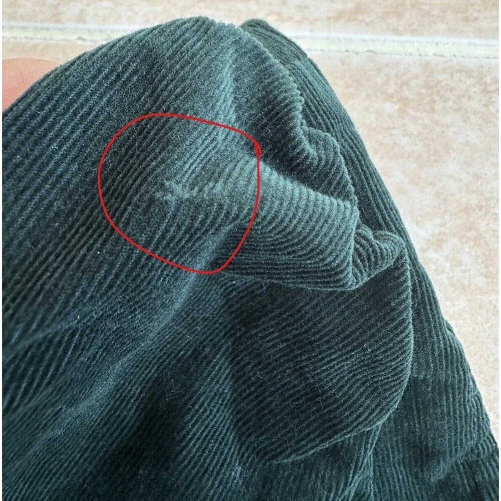 Madewell‎ Embroidered Green Corduroy Tie Sleeve Eyelet Blouse Women size XXS - Picture 9 of 9